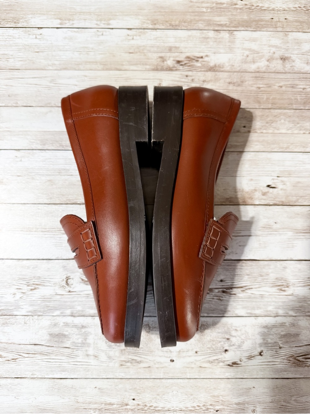 Sezane Andrea Loafers Natural Heritage Leather Brown Size 37 US 6.5 - Picture 6 of 11